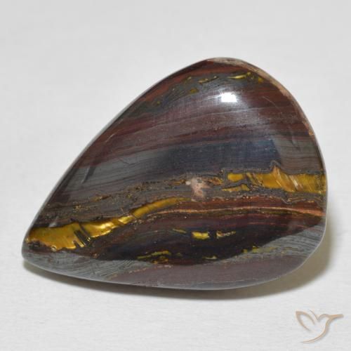 Matriz Ojo de Tigre Multicolor natural de 27.18 ct, En forma de pera, Opaco
