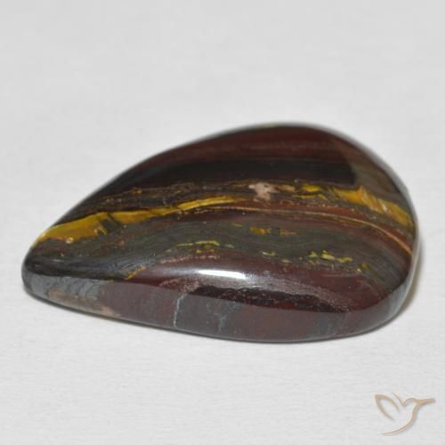 Matriz Ojo de Tigre Multicolor natural de 27.18 ct, En forma de pera, Opaco