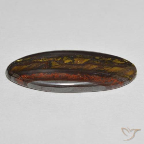 Matriz Ojo de Tigre Multicolor natural de 31.43 ct, Ovalada, Opaco