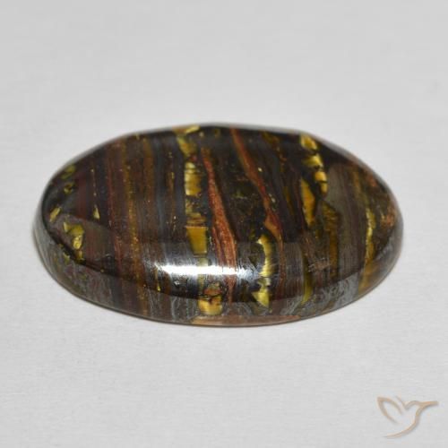 Matriz Ojo de Tigre Multicolor natural de 44.10 ct, Ovalada, Opaco