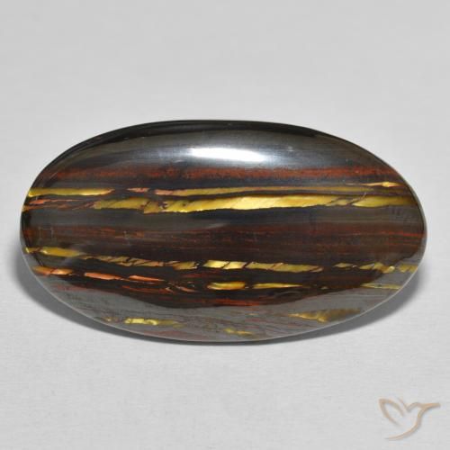 40.26ct Natural Multicolor Matriz Ojo de Tigre, Ovalada, Opaco