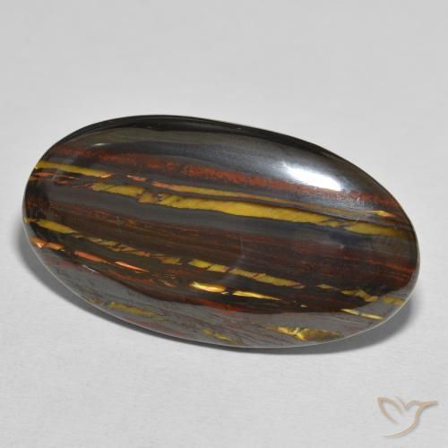 Matriz Ojo de Tigre Multicolor natural de 40.26 ct, Ovalada, Opaco