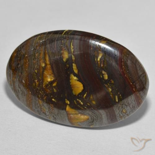 Matriz Ojo de Tigre Multicolor natural de 44.82 ct, Ovalada, Opaco