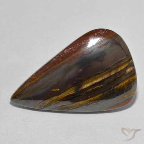 39.70ct Natural Multicolor Matriz Ojo de Tigre, En forma de pera, Opaco