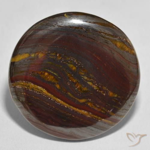 48.13ct Natural Multicolor Matriz Ojo de Tigre, Redondo, Opaco