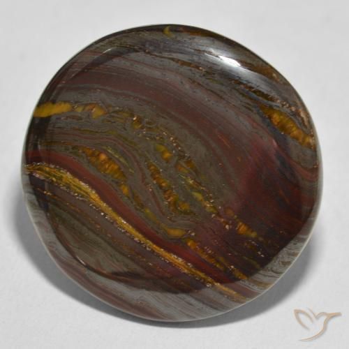 Matriz Ojo de Tigre Multicolor natural de 48.13 ct, Redondo, Opaco