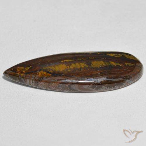 Matriz Ojo de Tigre Multicolor natural de 27.49 ct, En forma de pera, Opaco