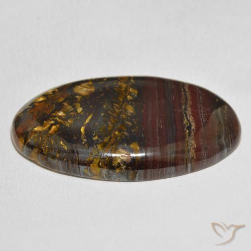 Matriz Ojo de Tigre Multicolor natural de 48.77 ct, Ovalada, Opaco
