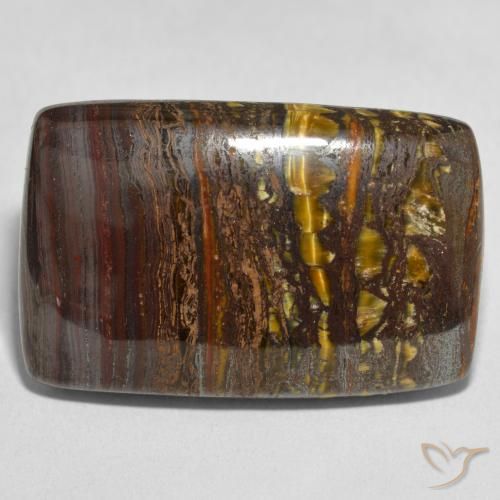 48.44ct Natural Multicolor Matriz Ojo de Tigre, Forma Cojín, Opaco