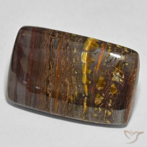 Matriz Ojo de Tigre Multicolor natural de 48.44 ct, Forma Cojín, Opaco