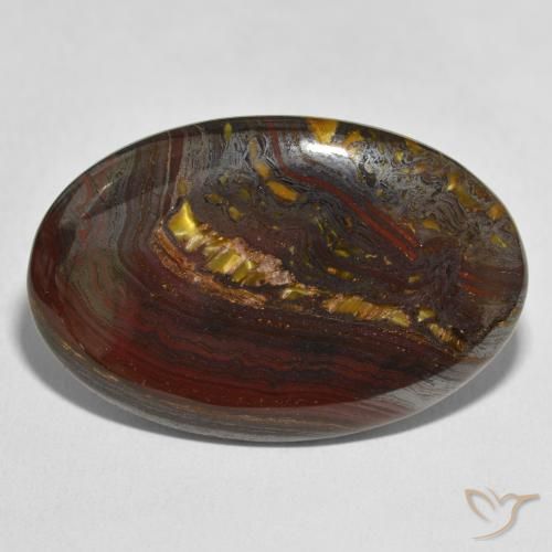 49.04ct Natural Multicolor Matriz Ojo de Tigre, Ovalada, Opaco
