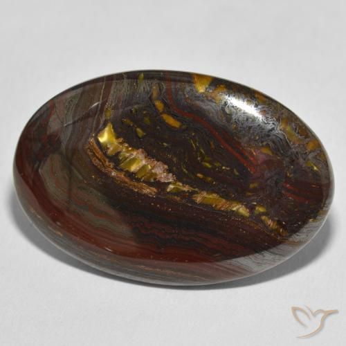 Matriz Ojo de Tigre Multicolor natural de 49.04 ct, Ovalada, Opaco