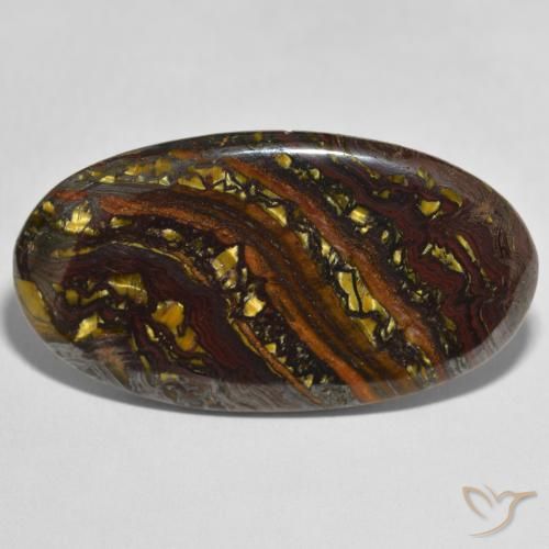 49.22ct Natural Multicolor Matriz Ojo de Tigre, Ovalada, Opaco