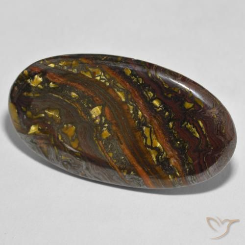 Matriz Ojo de Tigre Multicolor natural de 49.22 ct, Ovalada, Opaco
