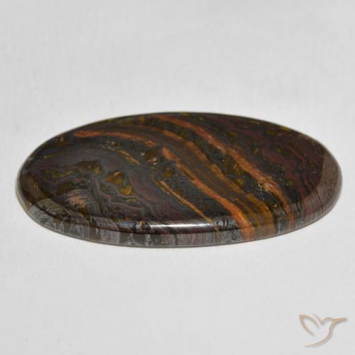Matriz Ojo de Tigre Multicolor natural de 49.22 ct, Ovalada, Opaco