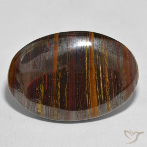 63.94ct Natural Multicolor Matriz Ojo de Tigre, Ovalada, Opaco