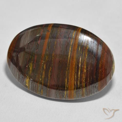 Matriz Ojo de Tigre Multicolor natural de 63.94 ct, Ovalada, Opaco