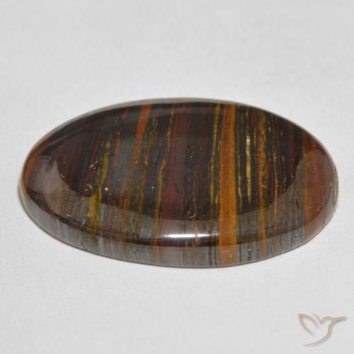 Matriz Ojo de Tigre Multicolor natural de 63.94 ct, Ovalada, Opaco