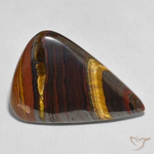 Matriz Ojo de Tigre Multicolor natural de 25.07 ct, En forma de pera, Opaco
