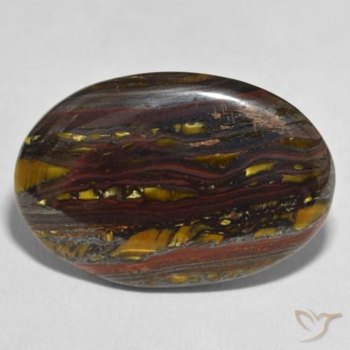 37.29ct Natural Multicolor Matriz Ojo de Tigre, Ovalada, Opaco