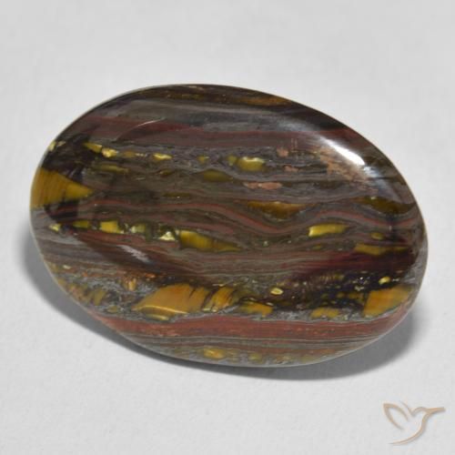 Matriz Ojo de Tigre Multicolor natural de 37.29 ct, Ovalada, Opaco