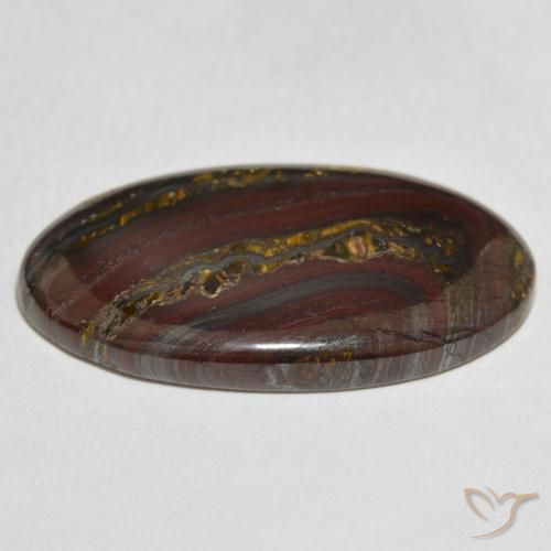 Matriz Ojo de Tigre Multicolor natural de 40.84 ct, Ovalada, Opaco