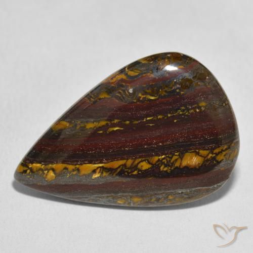 26.73ct Natural Multicolor Matriz Ojo de Tigre, En forma de pera, Opaco