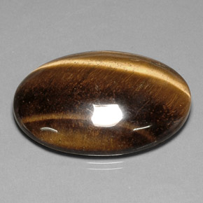 Tiger's eye marrón natural de 78,03 ct, corte óvalo, opaco
