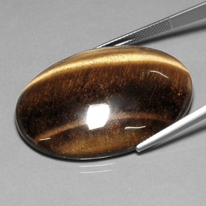Tiger's eye marrón natural de 78,03 ct, corte óvalo, opaco