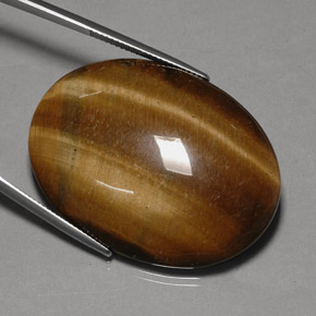 Tiger's eye marrón natural de 75,77 ct, corte óvalo, opaco