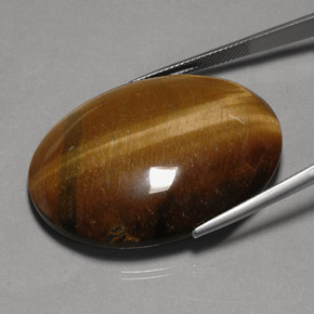 Tiger's eye marrón natural de 75,77 ct, corte óvalo, opaco