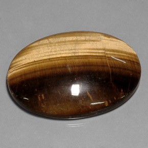 Tiger's eye marrón natural de 75,05 ct, corte óvalo, opaco