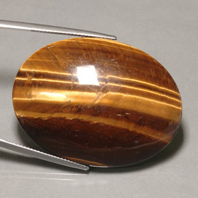 Tiger's eye marrón natural de 74,22 ct, corte óvalo, opaco