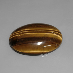 Tiger's eye marrón natural de 76,92 ct, corte óvalo, opaco