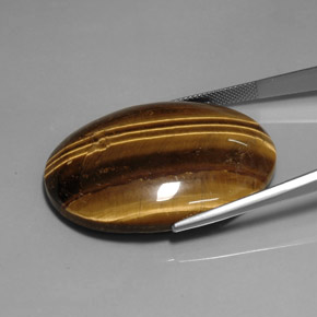 Tiger's eye marrón natural de 76,92 ct, corte óvalo, opaco