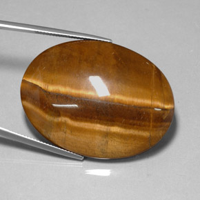 Tiger's eye marrón natural de 78,13 ct, corte óvalo, opaco