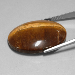 Tiger's eye marrón natural de 78,13 ct, corte óvalo, opaco
