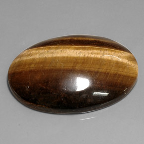 Tiger's eye marrón natural de 76,52 ct, corte óvalo, opaco