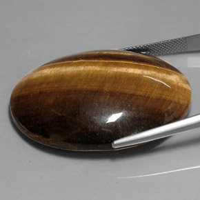 Tiger's eye marrón natural de 76,52 ct, corte óvalo, opaco