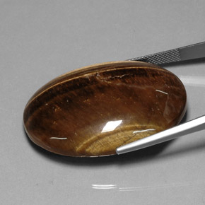 Tiger's eye marrón natural de 80,28 ct, corte óvalo, opaco