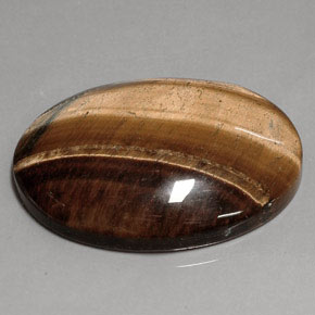 Ojo de Tigre Marrón oro natural de 75.54 ct, Corte Óvalo, Opaco