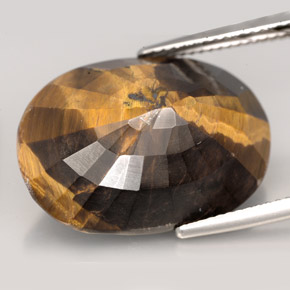 Tiger's eye marrón natural de 23,17 ct, corte óvalo, opaco