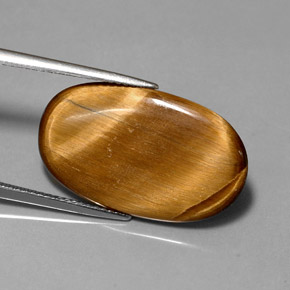 Tiger's eye marrón natural de 10,07 ct, corte óvalo, opaco