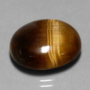 Tiger's eye marrón natural de 11,35 ct, corte óvalo, opaco