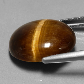 Tiger's eye marrón natural de 11,35 ct, corte óvalo, opaco
