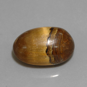 Tiger's eye marrón natural de 12,90 ct, corte óvalo, opaco