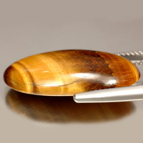 Ojo de Tigre Marrón oro natural de 14.67 ct, Corte Óvalo, Opaco