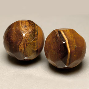 Gemas de tiger's eye marrón natural de  ct, esfera / bola, opaco