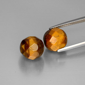 Gemas de tiger's eye marrón natural de  ct, esfera / bola, opaco
