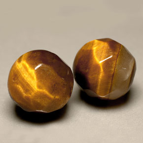 Gemas de ojo de tigre marrón dorado natural de  ct, esfera / bola, opaco